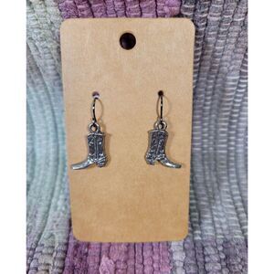 (3 for $15)~JoMa~ Silvertone Cowboy Boot Earrings- NWT